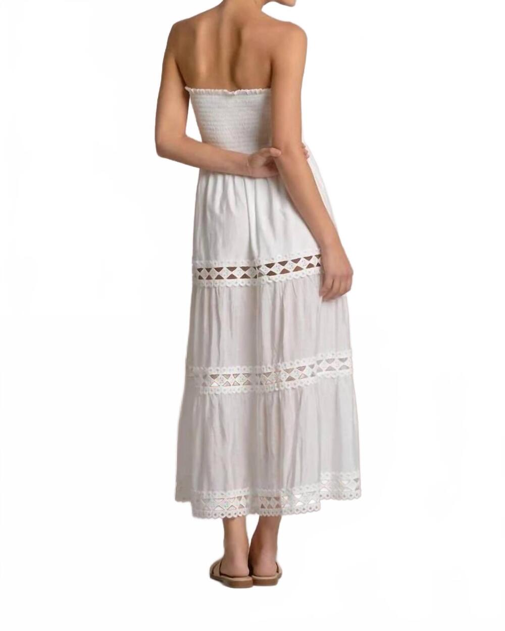 NEW ELAN women's soli maxi dress in white - Picture 4 of 5